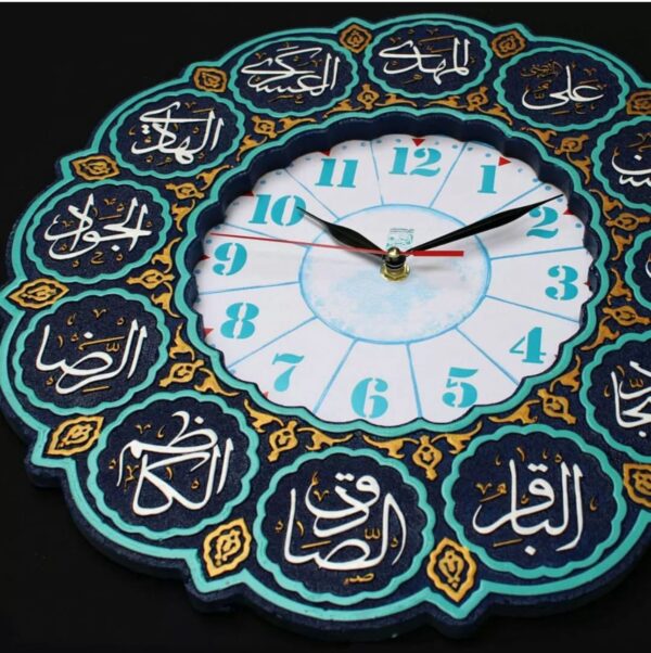 لوحة اصفهانية - ساعة الأئمة الاثني عشر - 45x45 cm - Image 3